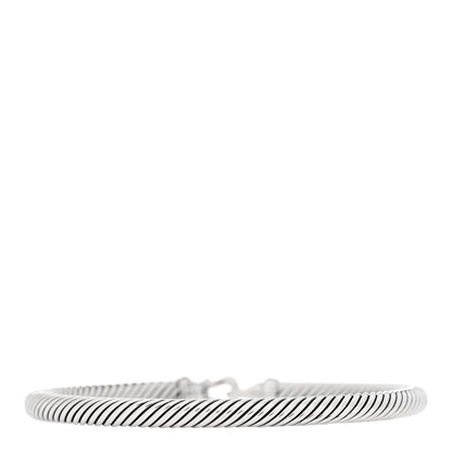 David Yurman Sterling Silver Diamond 5mm Cable Buckle Bracelet 2 of 3