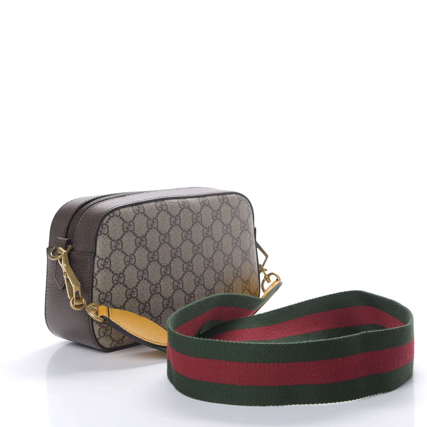 Gucci GG Supreme Monogram Web Neo Vintage Shoulder Bag Beige New Acero Crop 2 of 9