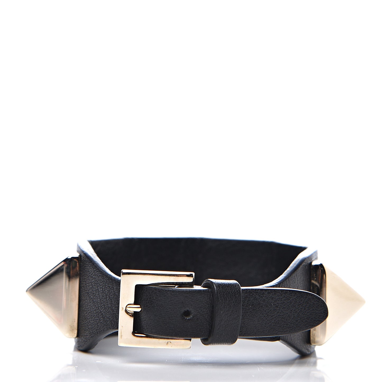 Calfskin Macro Rockstud Bracelet Black