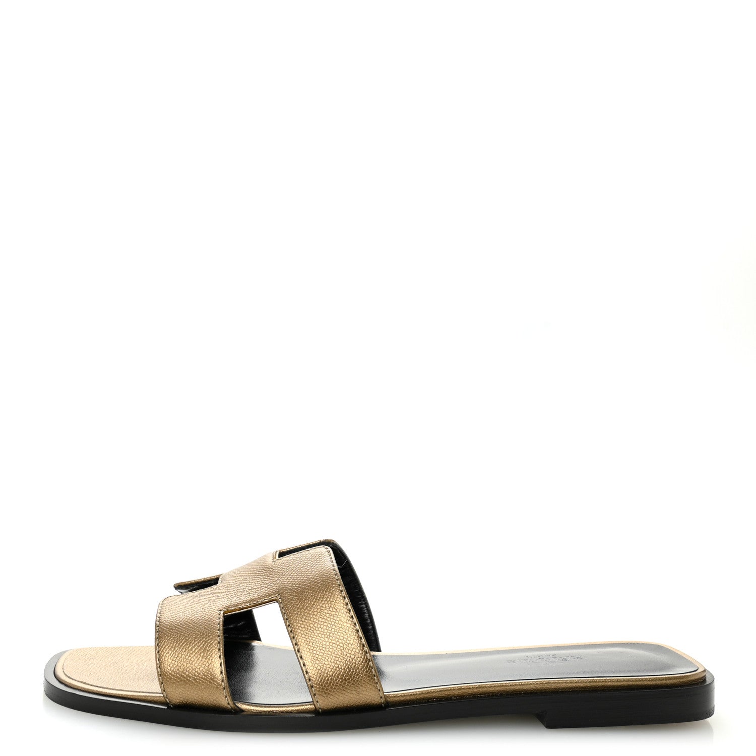 Hermes Metallic Epsom Oran Sandals 38 Vert Bronze 1 of 10