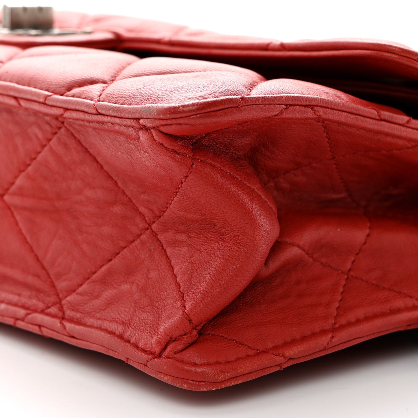 Washed Lambskin Jumbo Take Away Flap Red