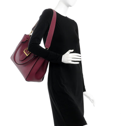 Burberry Soft Grain Medium Buckle Tote Dark Plum 2 of 9