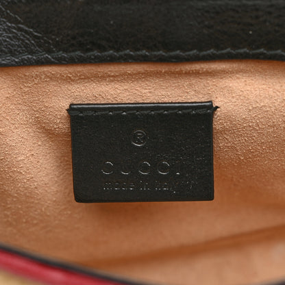 Gucci Vintage Effect Calfskin Matelasse Diagonal Striped Super Mini Torchon GG Marmont Shoulder Bag Black Beige 6 of 11