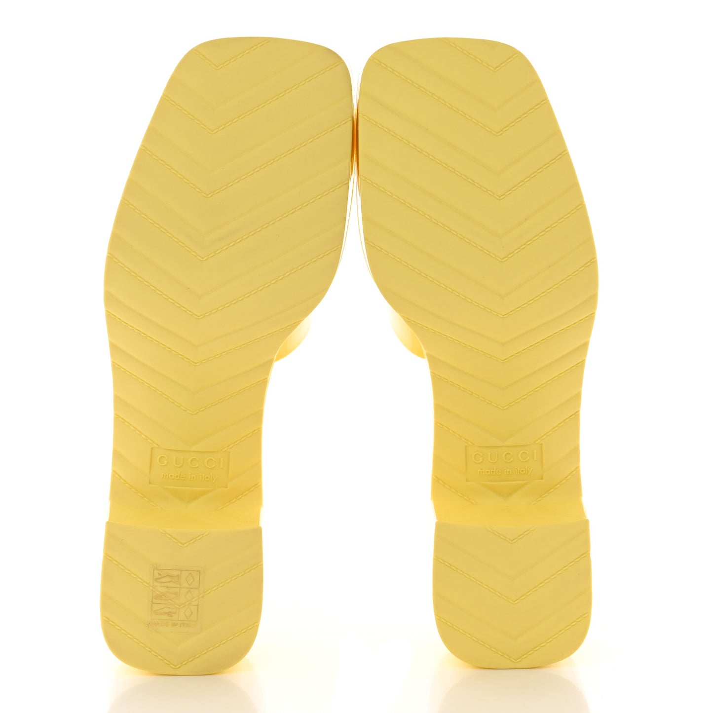 Rubber Gucci Logo Womens Platform 20/60mm Slide Sandals 36 Banana