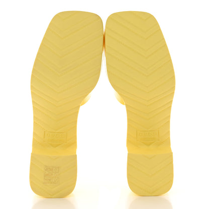 Gucci Rubber Gucci Logo Womens Platform 20/60mm Slide Sandals 36 Banana 5 of 13
