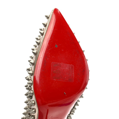 Christian Louboutin Metallic Calfskin Pigalle Spikes 100 Pumps 37.5 Beige Gold 6 of 8