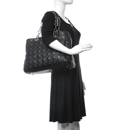 Christian Dior Lambskin Cannage Large Dior Soft Shopping Tote Black 2 of 12