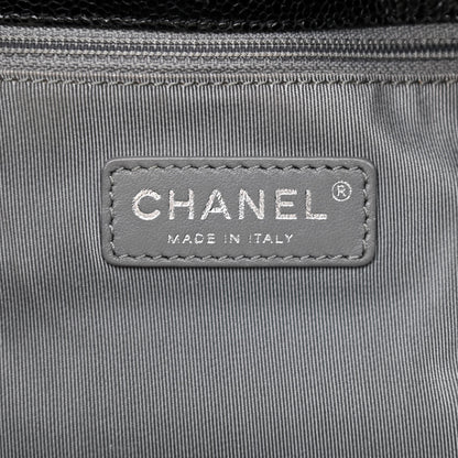 Chanel Caviar Quilted Medium Elastic Shopping Tote Black 6 of 10