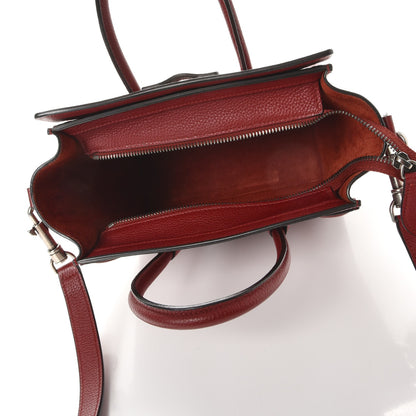 Celine Drummed Calfskin Nano Luggage Merlot 5 of 8