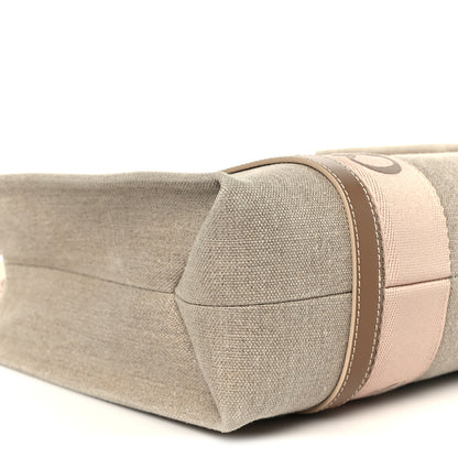 Chloe Linen Calfskin Medium Woody Ribbon Tote Blushy Beige 9 of 10
