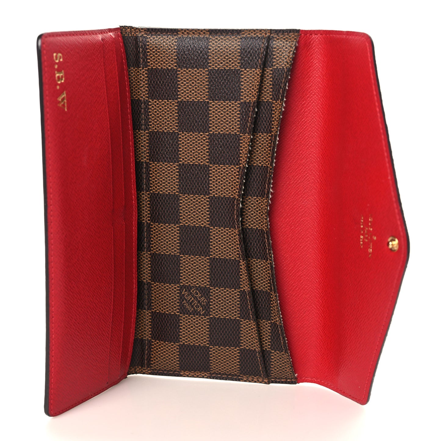 Damier Ebene Josephine Wallet Red
