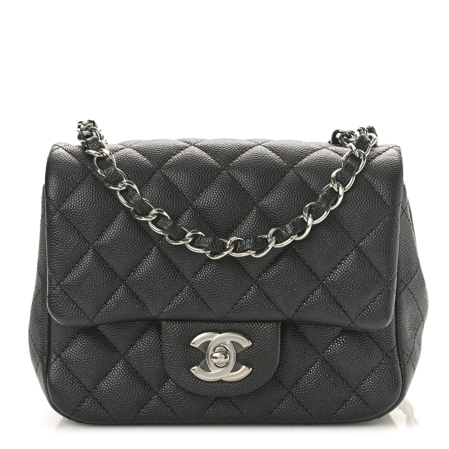 Caviar Quilted Mini Square Flap Black