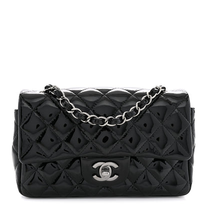 Chanel Patent Calfskin Quilted Mini Rectangular Flap Black 1 of 11