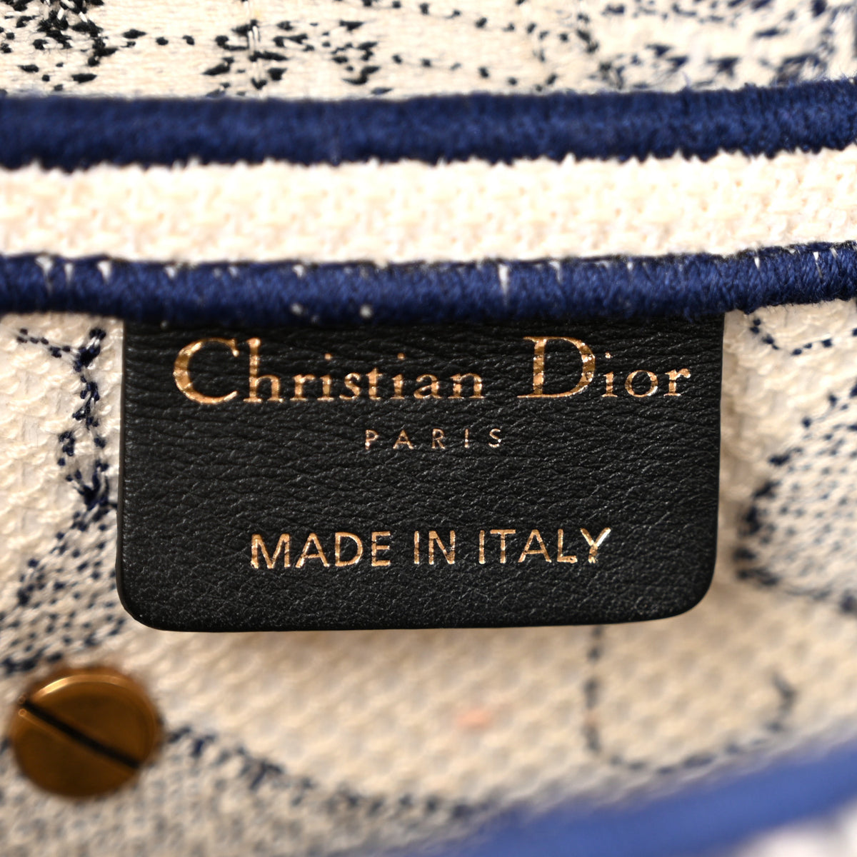 Canvas Embroidered Around the World Saddle Bag Blue
