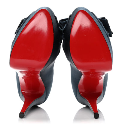 Christian Louboutin Crepe Satin Madame Butterfly 150 Pumps 38.5 Blue 7 of 10