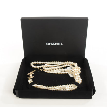 Chanel Pearl CC Long Necklace Light Gold 5 of 5