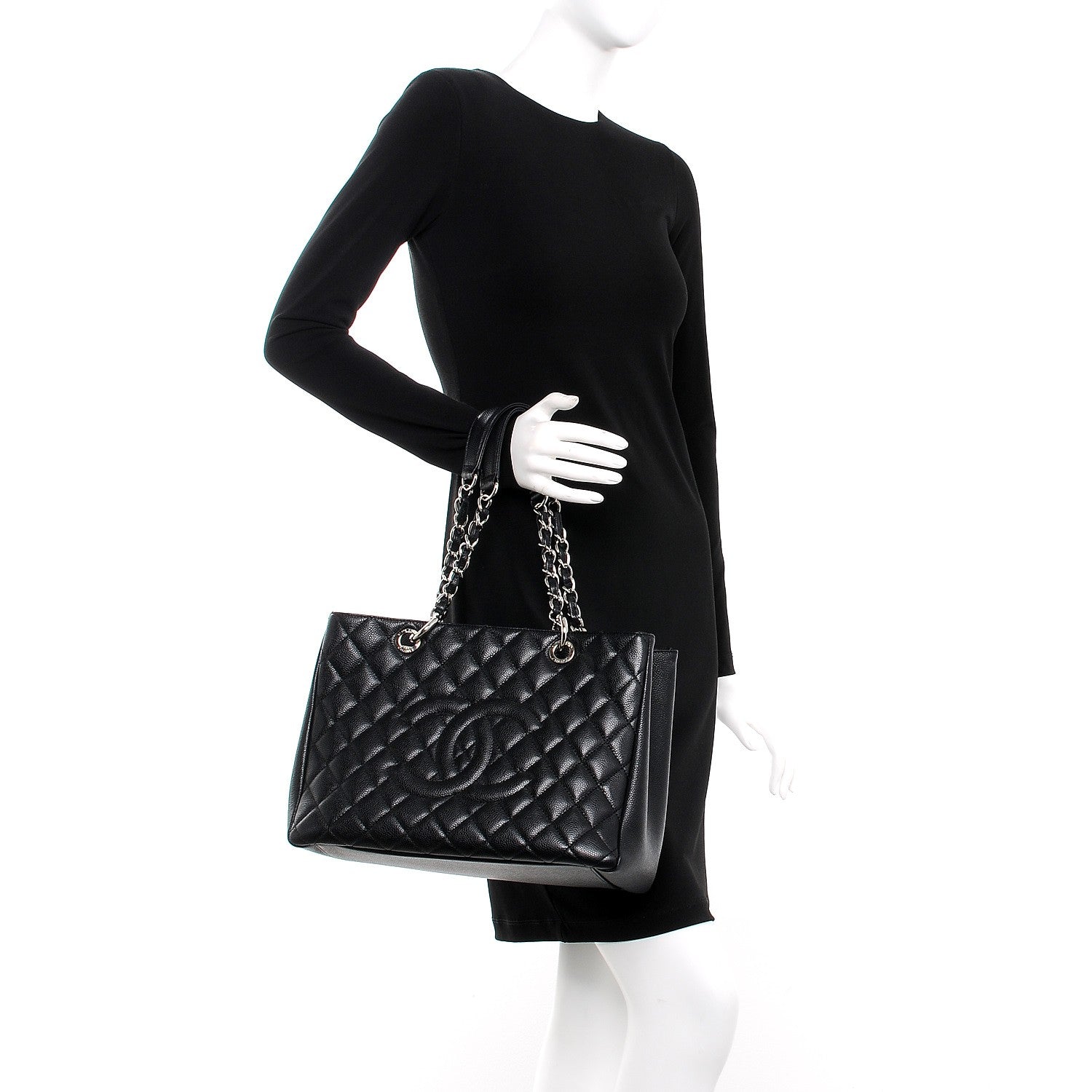 Chanel Caviar Quilted Grand Shopping Tote GST Black 2 of 8