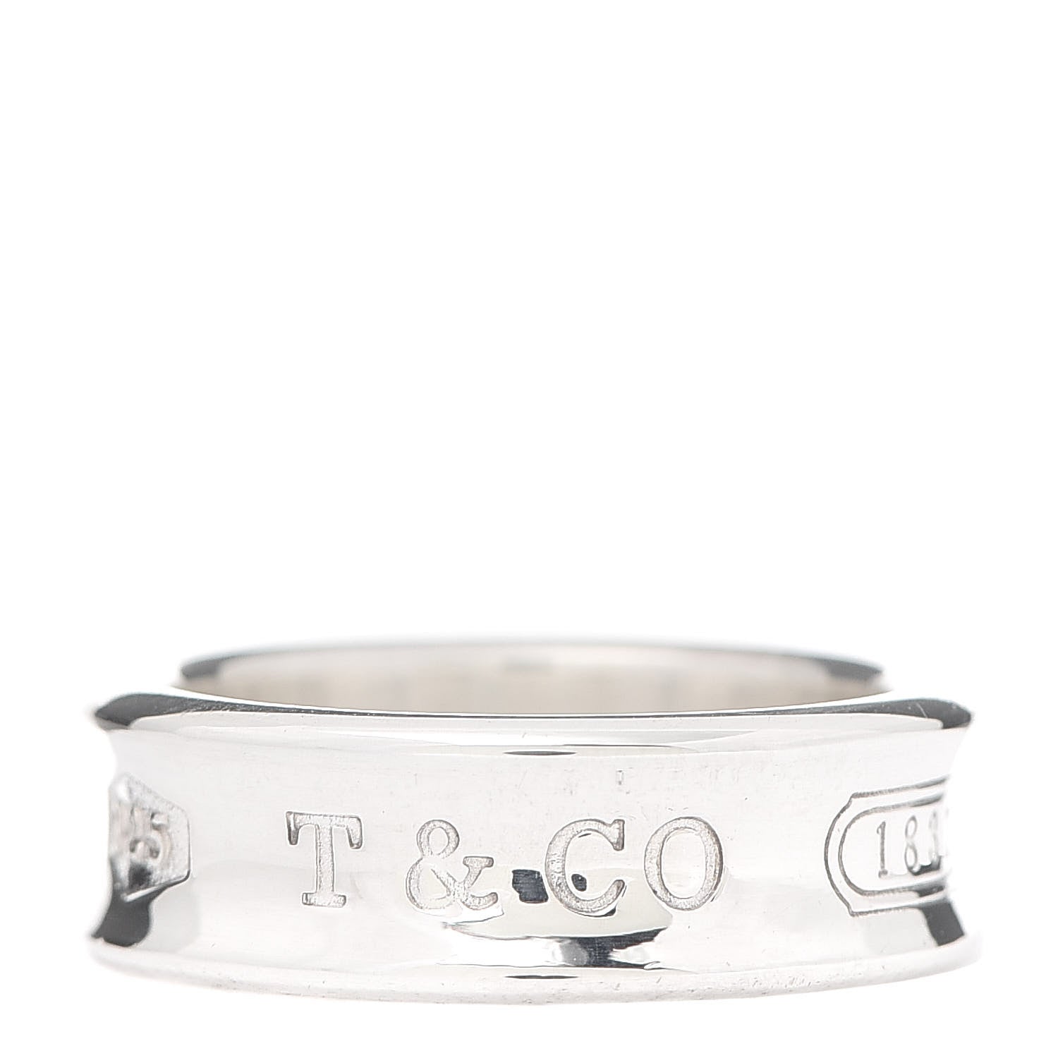 Tiffany Sterling Silver 1837 Band Ring 54 7 1 of 4