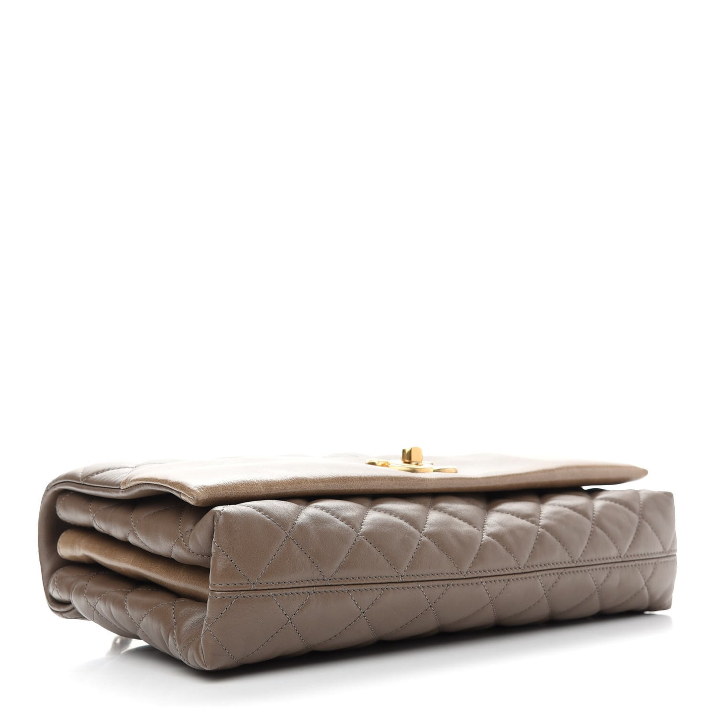 Calfskin Quilted Jumbo Soft Elegance Flap Brown