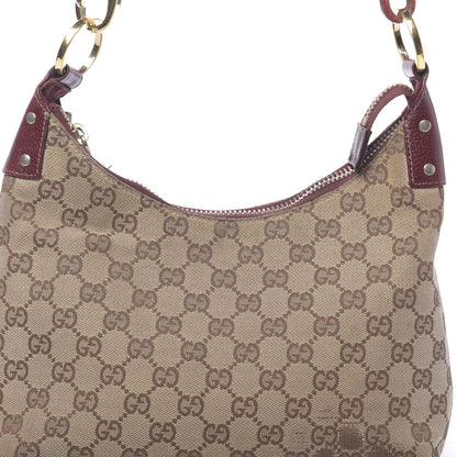 Gucci Monogram Classic Ring Hobo Burgundy 12 of 15