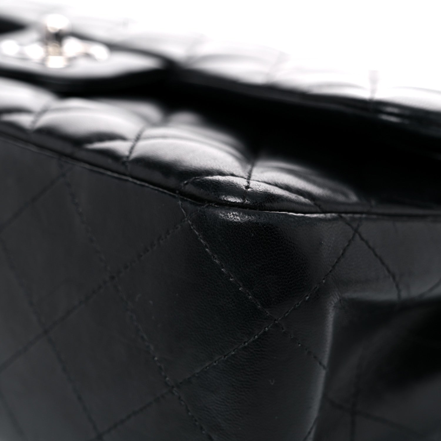 Chanel Lambskin Quilted Jumbo Double Flap Black 9 of 21