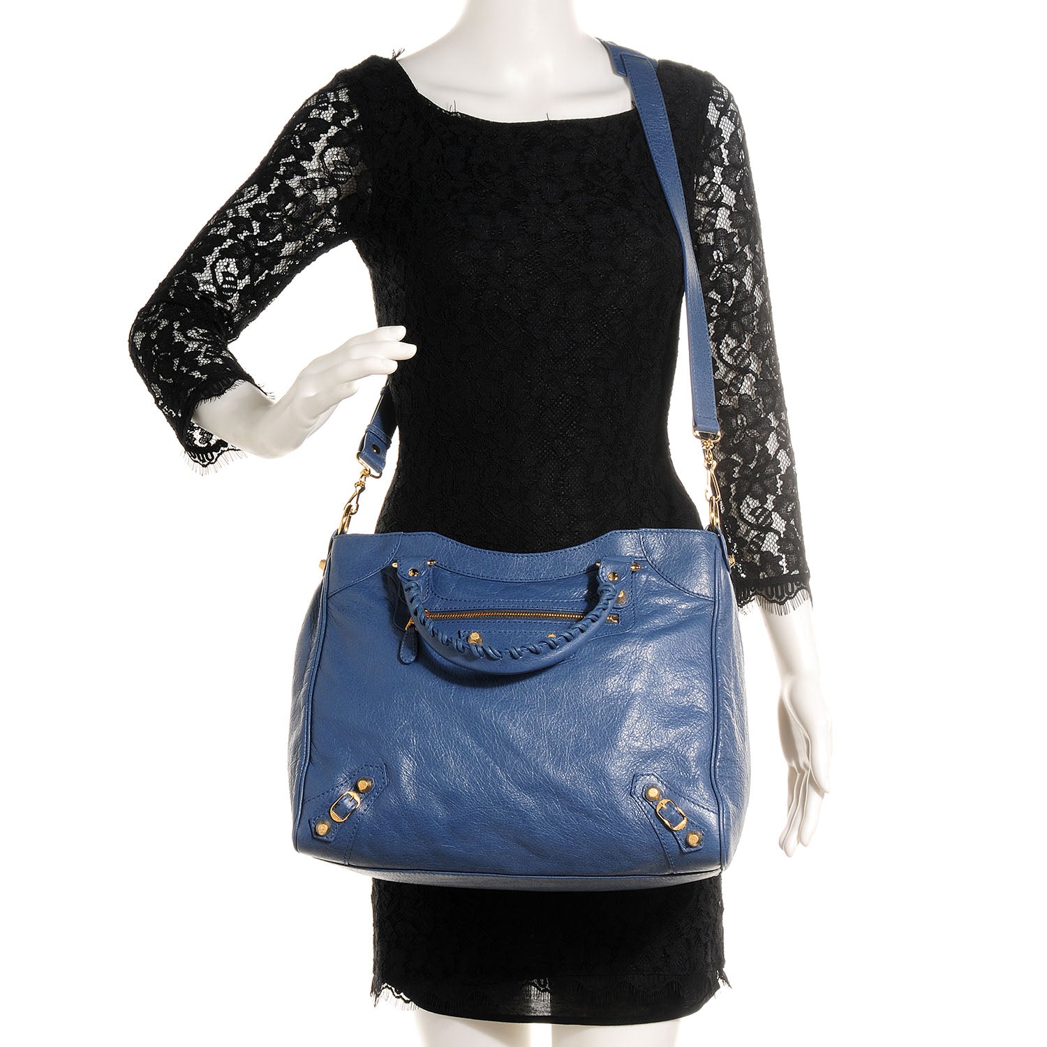 Balenciaga Agneau Giant 12 Gold Hardware Velo Bleu Persan 2 of 15
