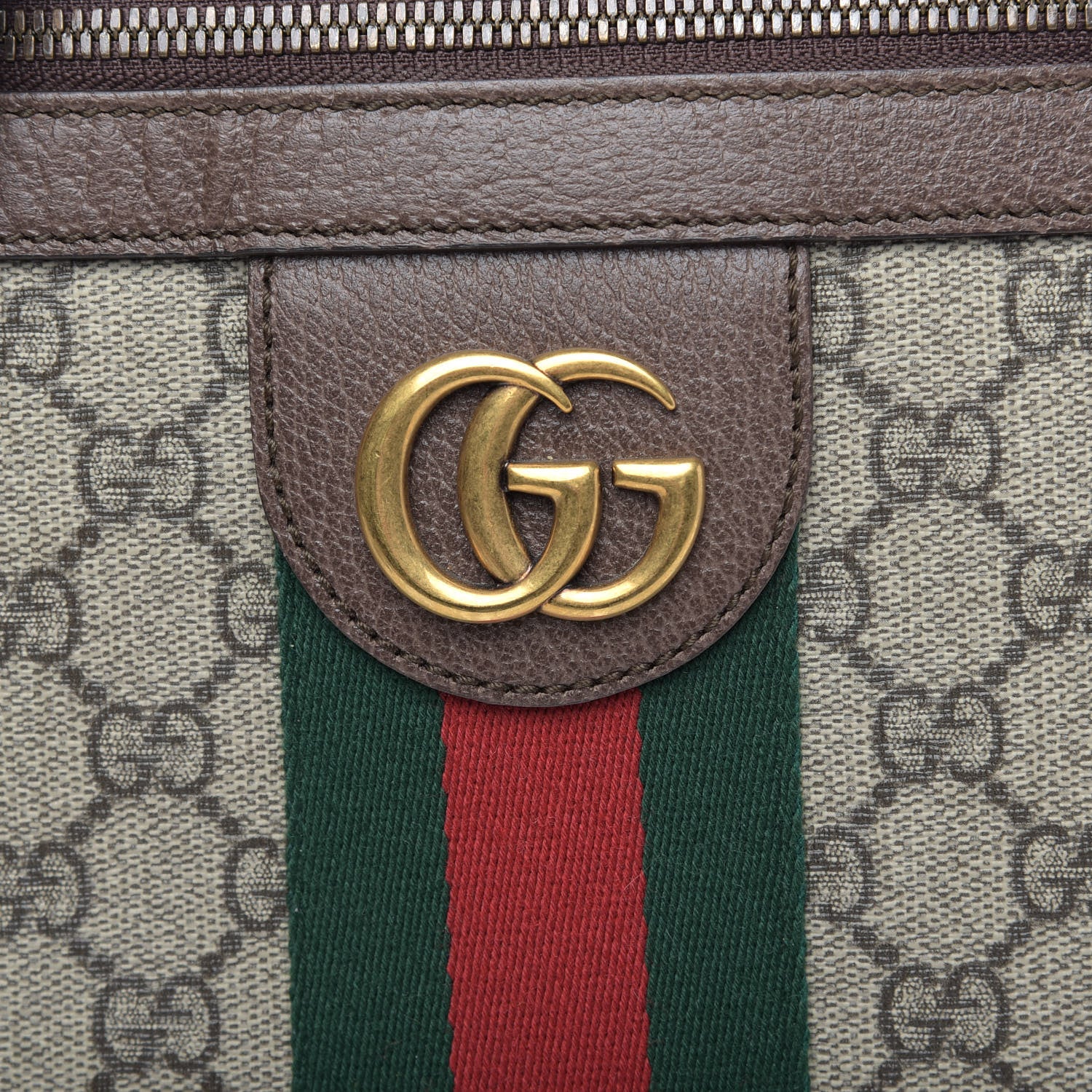 Gucci GG Supreme Monogram Web Medium Ophidia Messenger Bag Brown 8 of 12