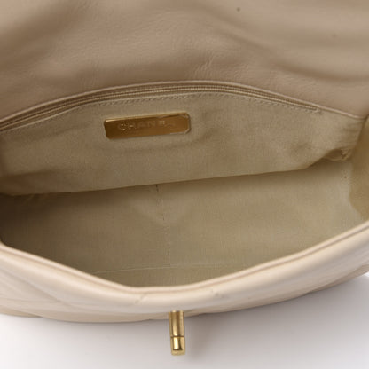 Chanel Goatskin Quilted Medium 19 Flap Beige 5 of 11