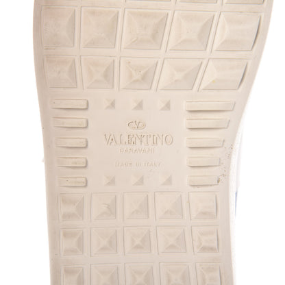 Valentino Garavani Calfskin Japanese Bird Print Rockstud Open Sneakers 39 10 of 16
