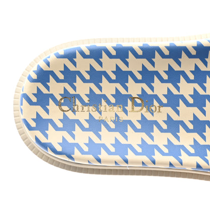 Christian Dior Micro PDP Cotton Houndstooth Embroidered Dway 10mm Slide Sandals 38.5 Cornflower 6 of 11