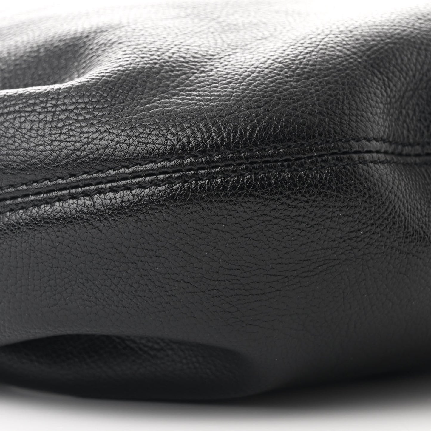 Grained Calfskin Small Bracelet Hobo Bag Black