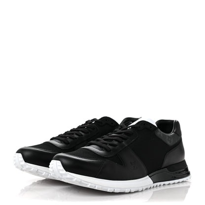 Louis Vuitton Calfskin Mesh Monogram Eclipse Mens Run Away Sneakers 11 Black 3 of 9