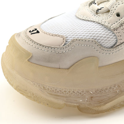 Balenciaga Fabric Mesh Clear Sole Womens Triple S Sneakers 37 White 20 of 21