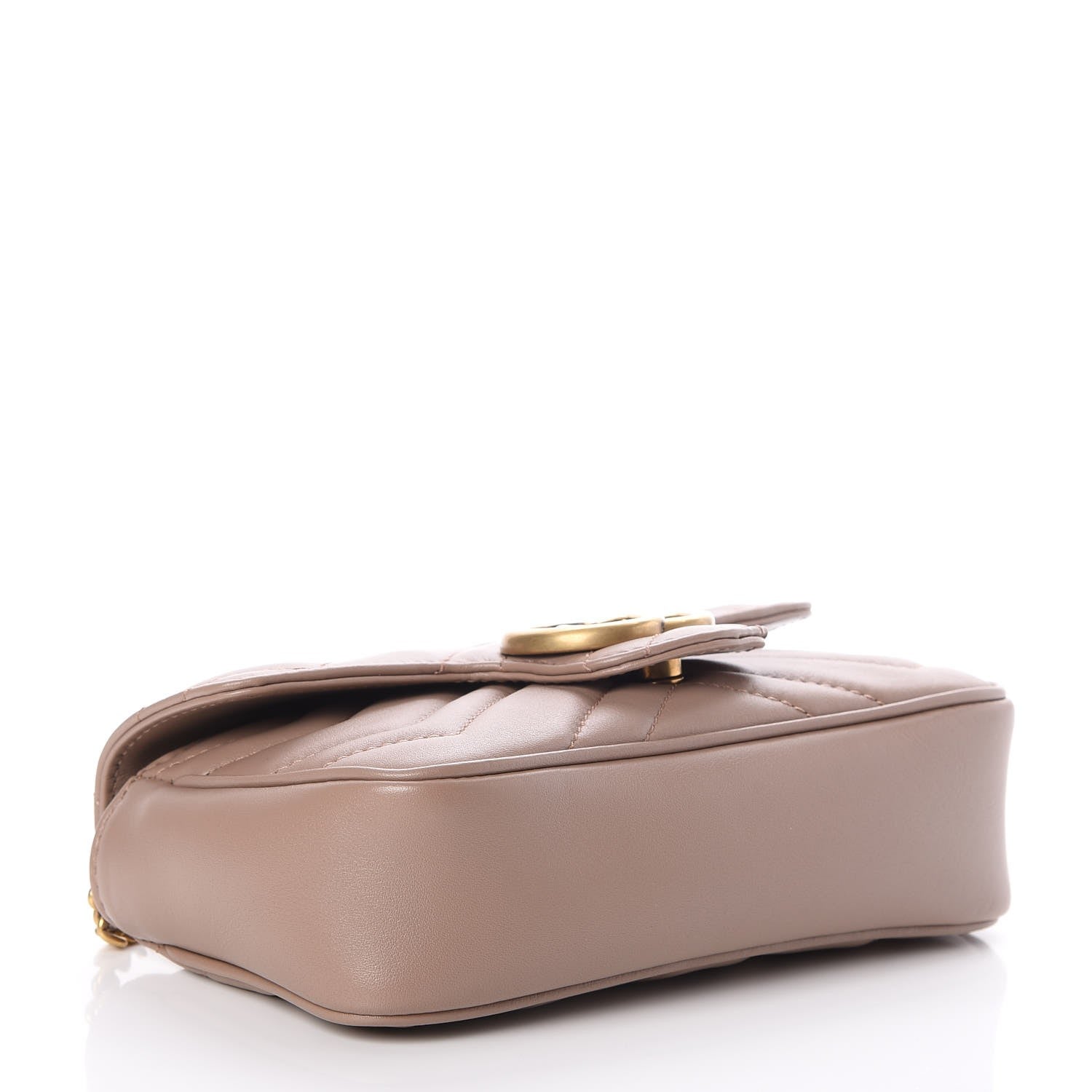 Gucci Calfskin Matelasse Super Mini GG Marmont Shoulder Bag Porcelain Rose 4 of 8