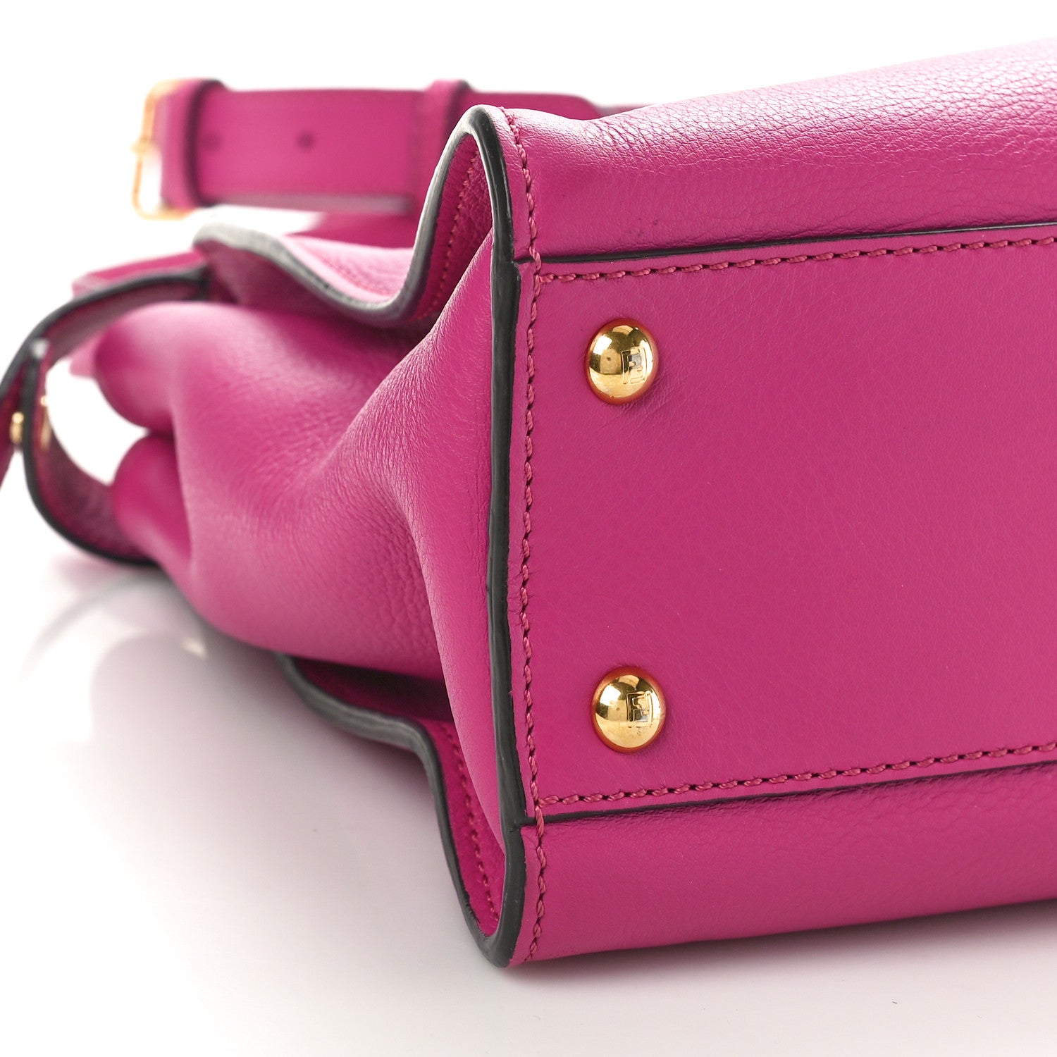 Fendi Vitello Seta Medium Peekaboo Iconic Satchel Magenta 8 of 10