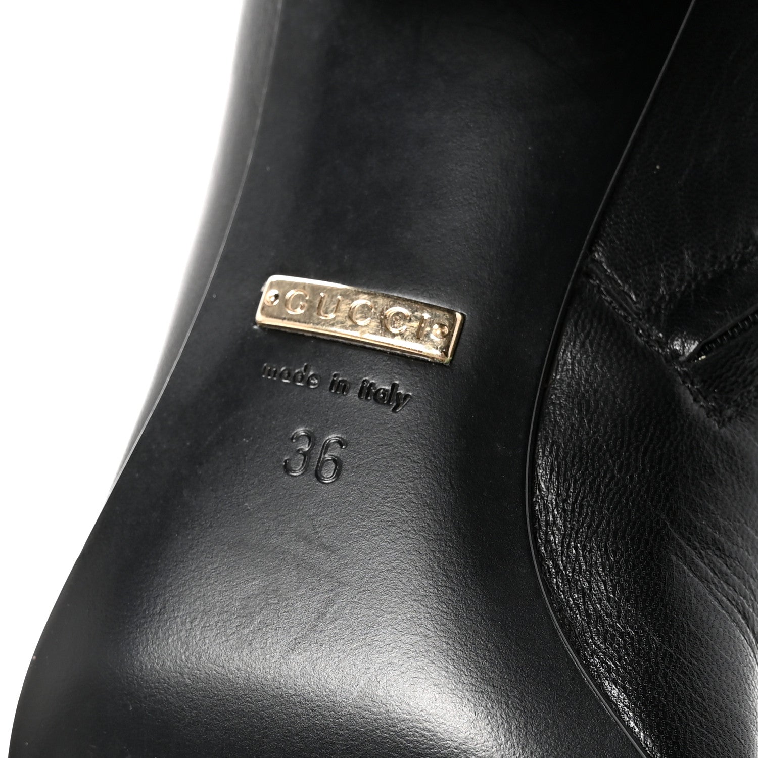 Gucci Calfskin Soho Knee Boots 36 Black 7 of 9