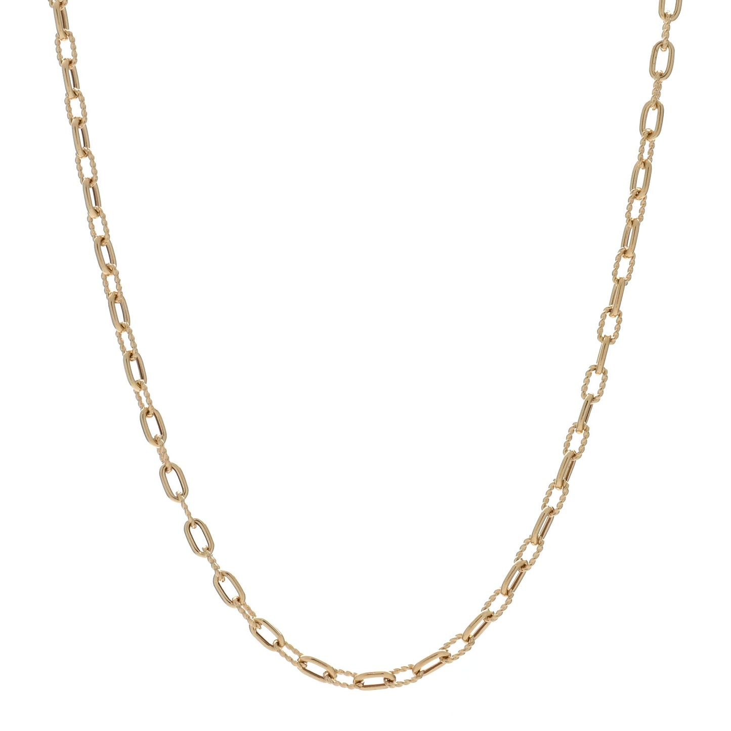 18K Yellow Gold 3mm Madison Three Ring Chain Necklace