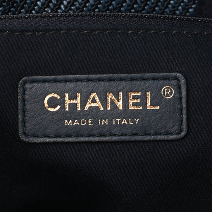 Chanel Mixed Fibers Calfskin Medium Deauville Tote Blue 5 of 8