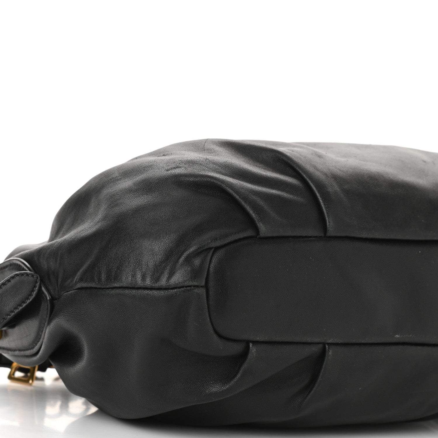 Prada Soft Calf Pleated Hobo Black 11 of 12