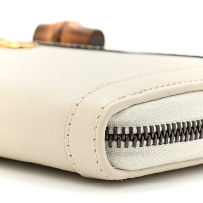 Gucci Wonka Grain Calfskin Diana Zip Around Continental Wallet Mystic White 11 of 14