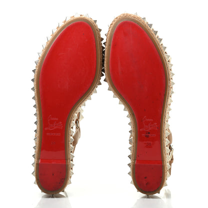 Christian Louboutin Calfskin Pyraclou 60 Platform Sandals 38 Light Tan 5 of 7