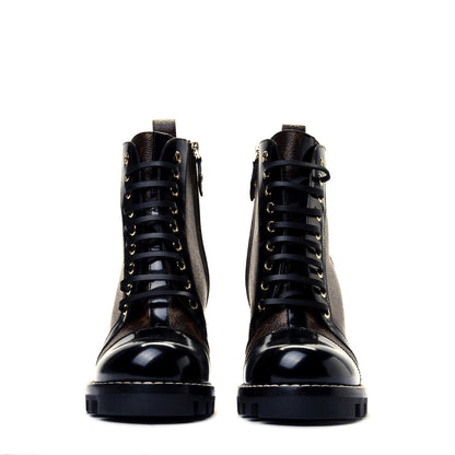 Louis Vuitton Patent Calfskin Monogram Star Trail Ankle Boots 39 Black 3 of 9