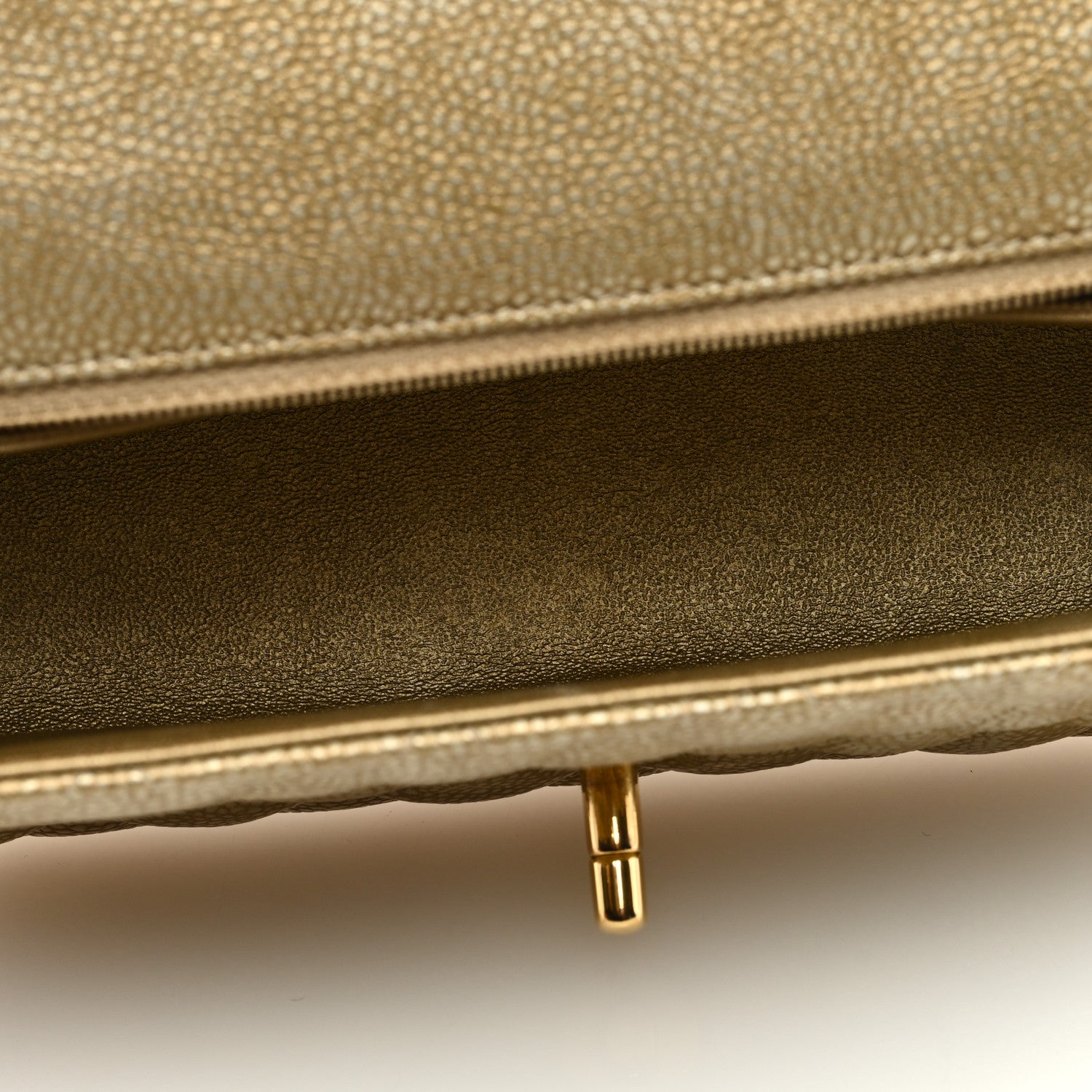 Chanel Metallic Caviar Quilted Mini Rectangular Flap Gold 5 of 10