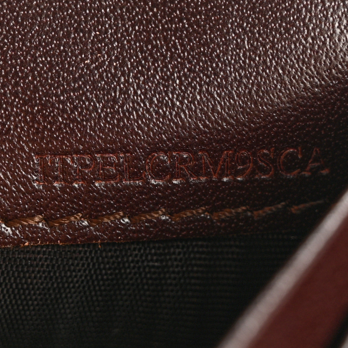 Calfskin House Check Studded Wallet Dark Tan