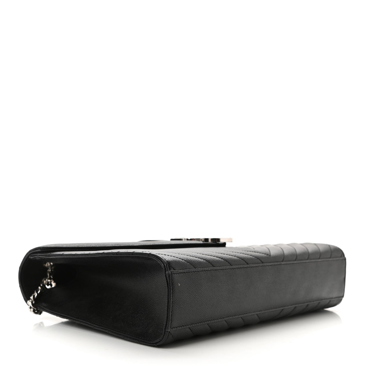 Grain De Poudre Matelasse Chevron Large Monogram Satchel Black