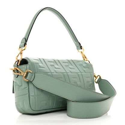 Fendi Nappa FF 1974 Embossed Baguette Menta 3 of 10