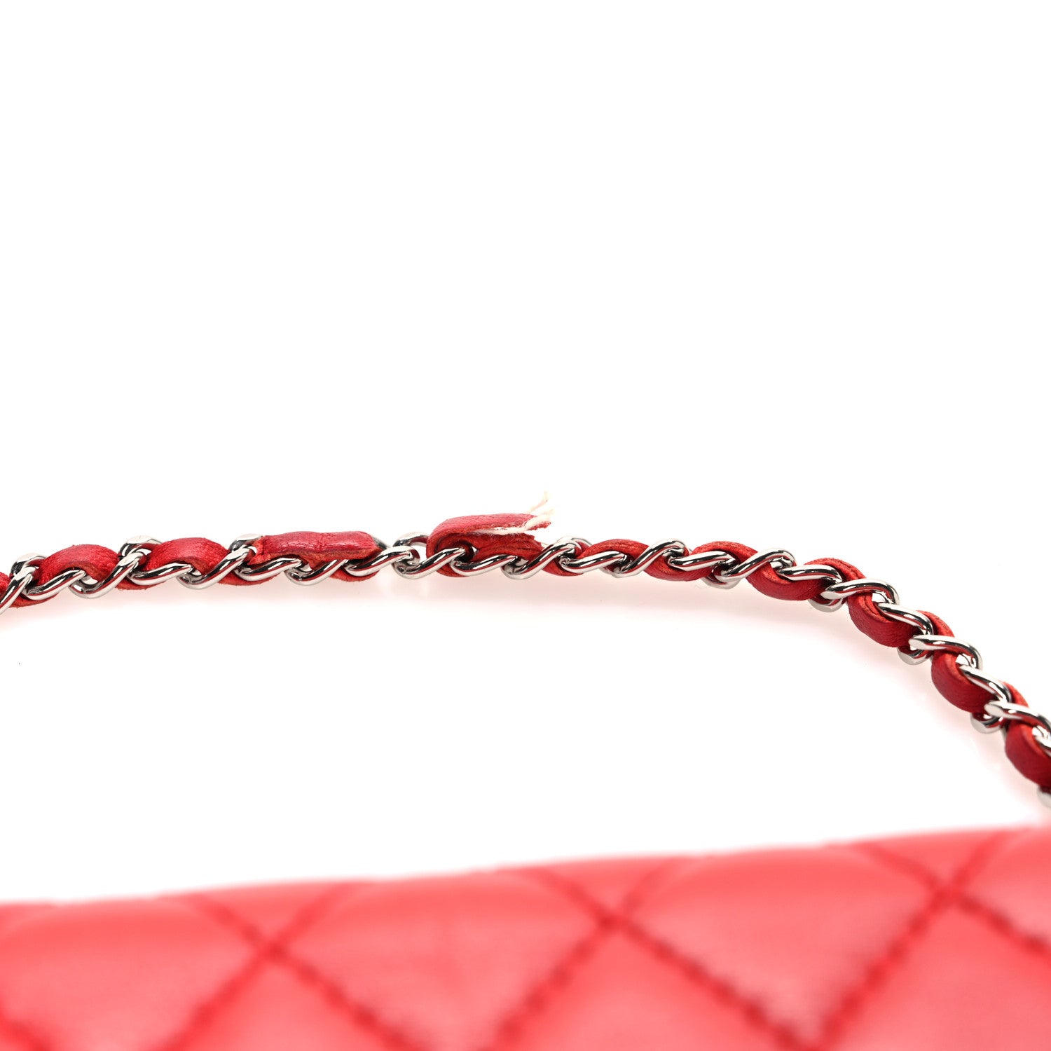 Chanel Lambskin Quilted East West Flap Clutch Red 11 of 11
