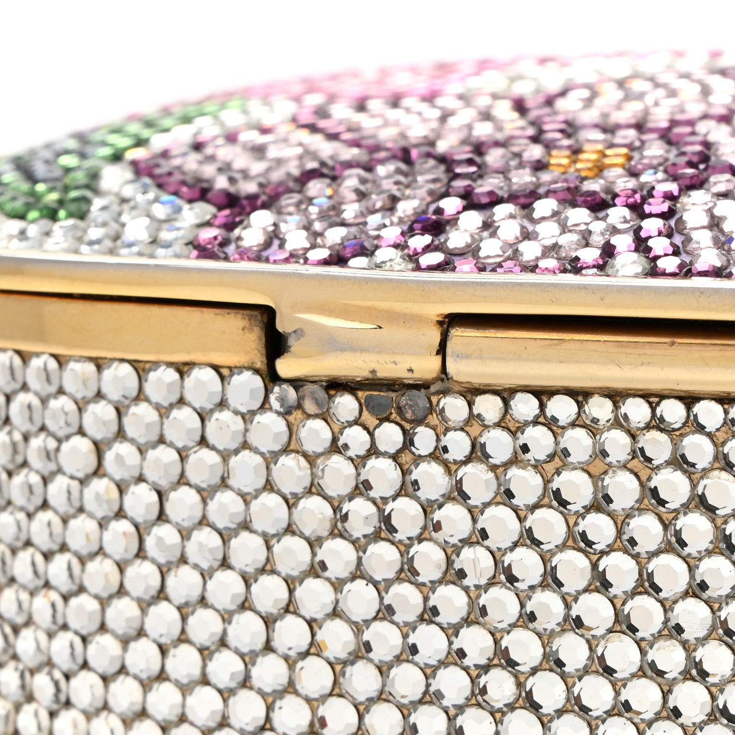 Judith Leiber Crystal Flower Minaudiere Clutch Gold 11 of 13