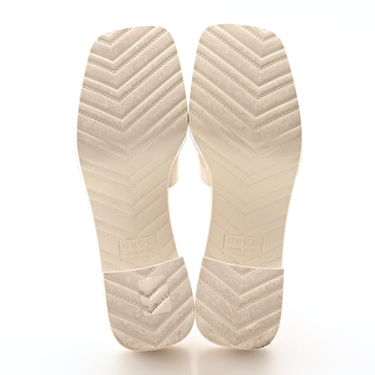 Gucci Rubber Gucci Logo Womens Platform 20/60mm Slide Sandals 36 Mystic White 6 of 8
