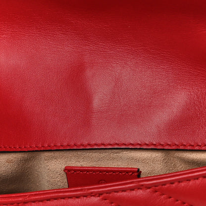 Gucci Calfskin Matelasse Super Mini GG Marmont Shoulder Bag Hibiscus Red 14 of 16